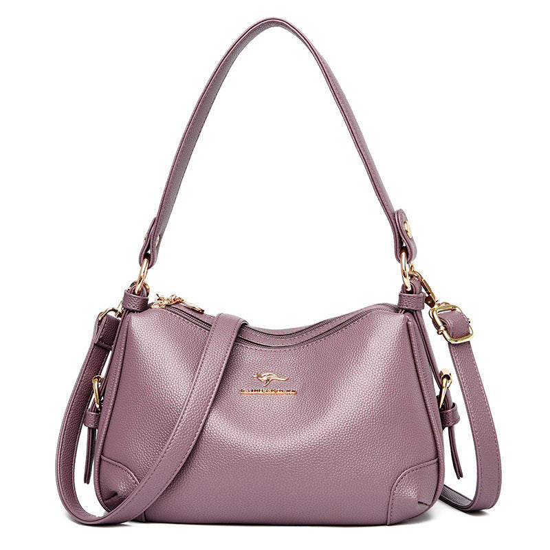 Soft Leather One-Shoulder Messenger Bag