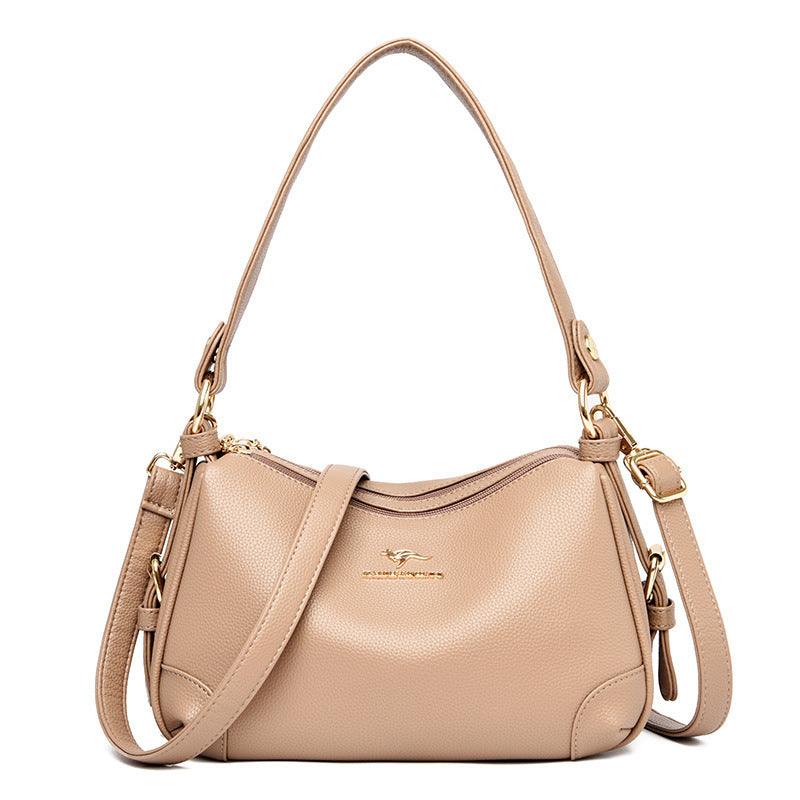 Soft Leather One-Shoulder Messenger Bag