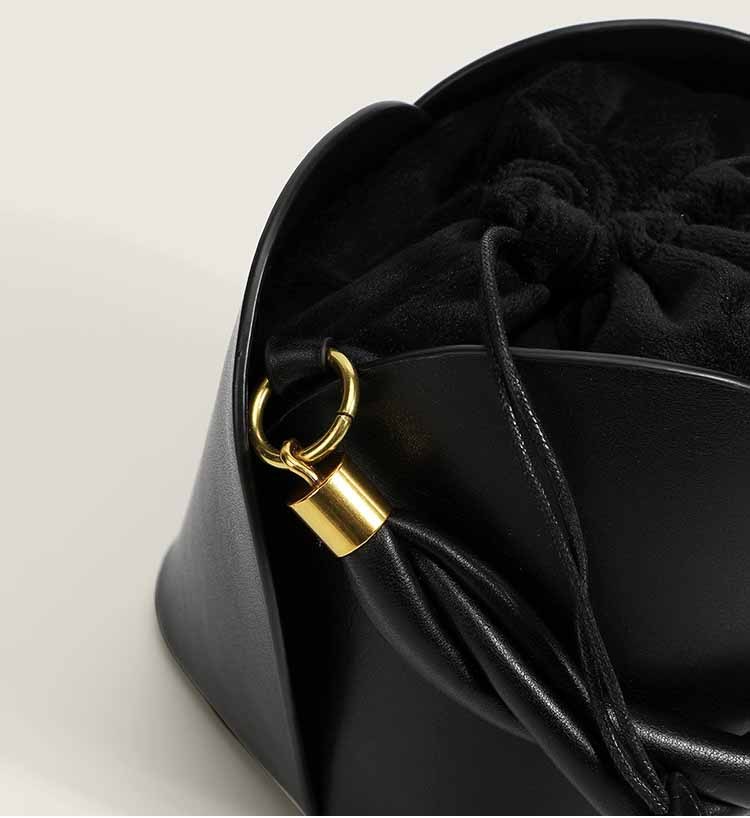 Genuine Leather Tote Sling Shoulder Bucket Handbag