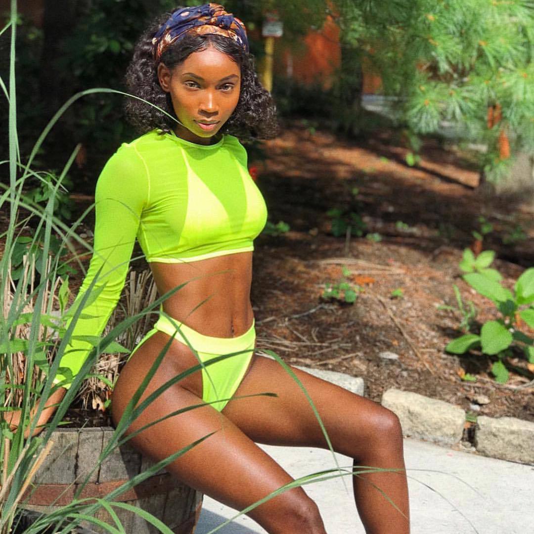 3 Piece Neon Bikini Swimsuit