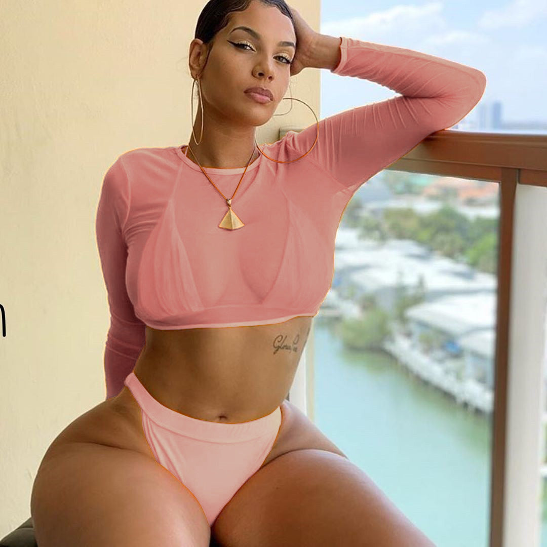 3 Piece Neon Bikini Swimsuit