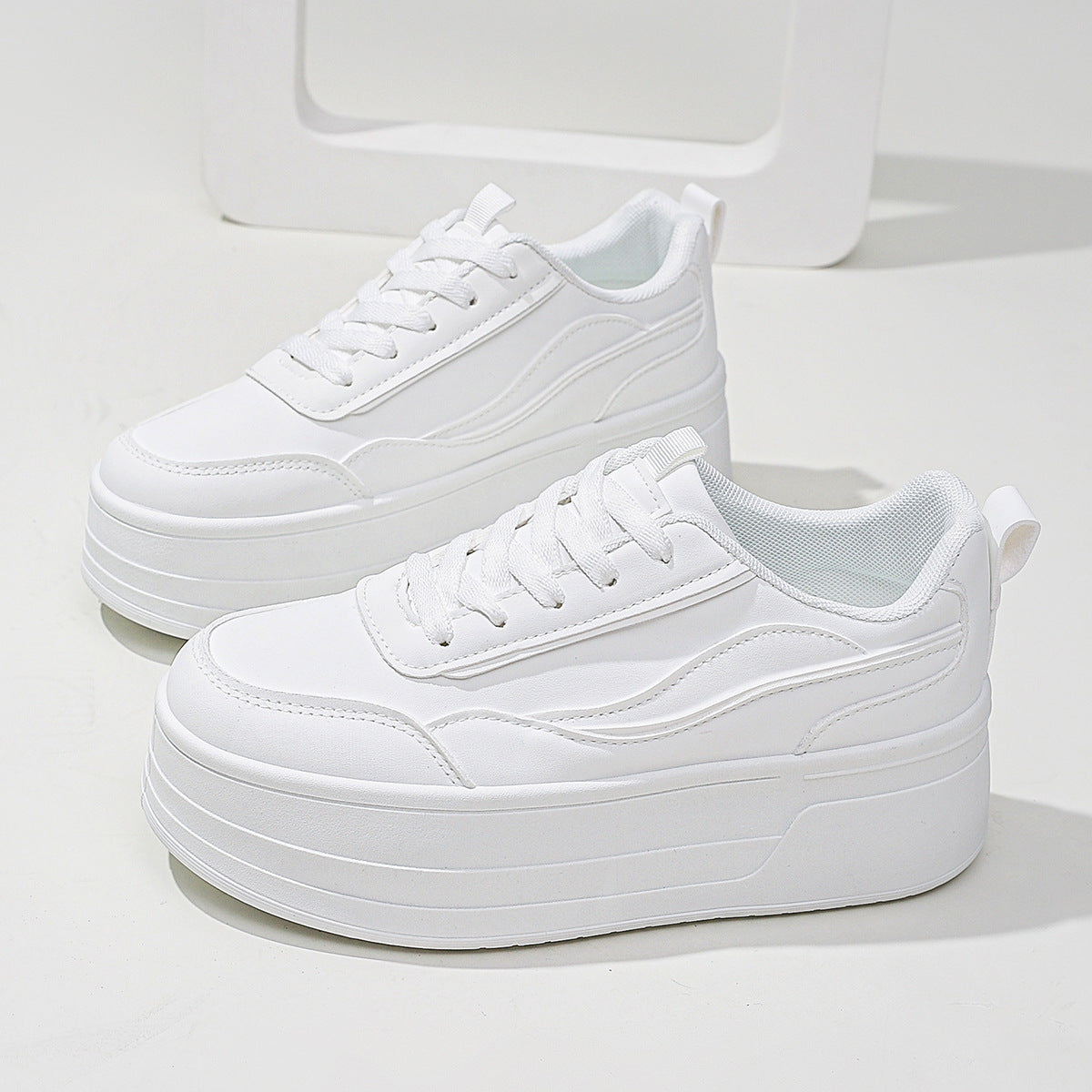 Korean Platform White Shoes
