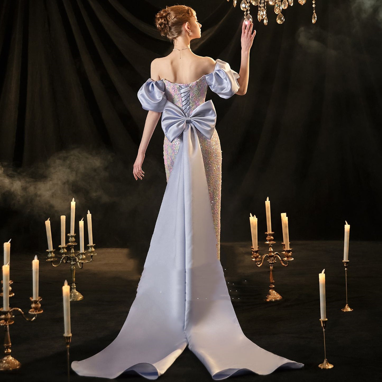 Candy Colored Engagement Evening Gown