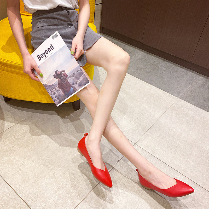 Spring Pointed Flat Shoes