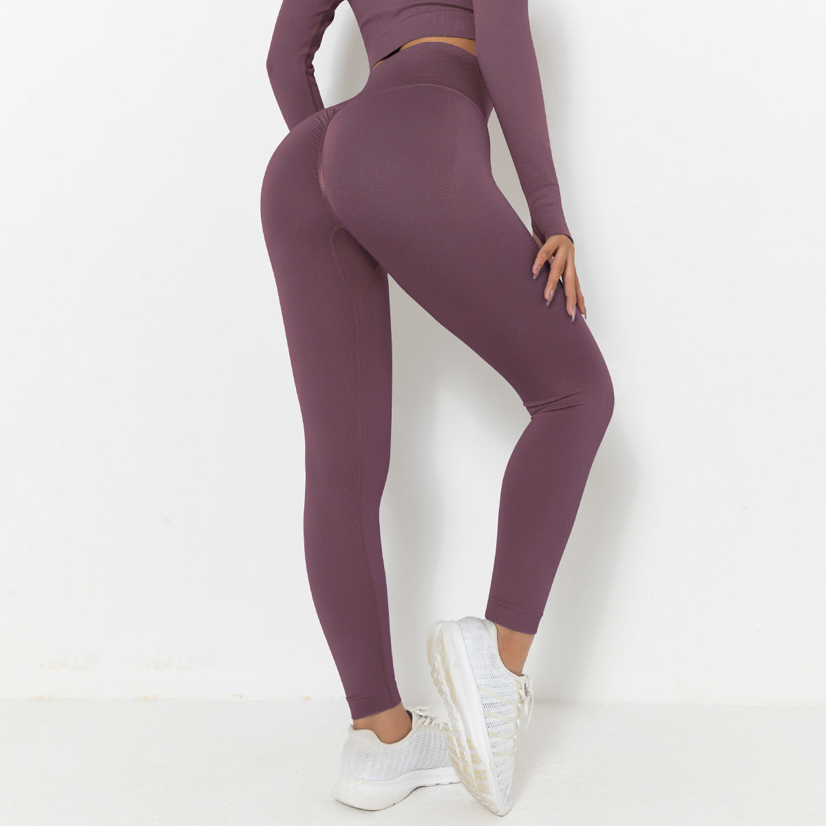 Seamless Knitted Short-Sleeved Yoga Top