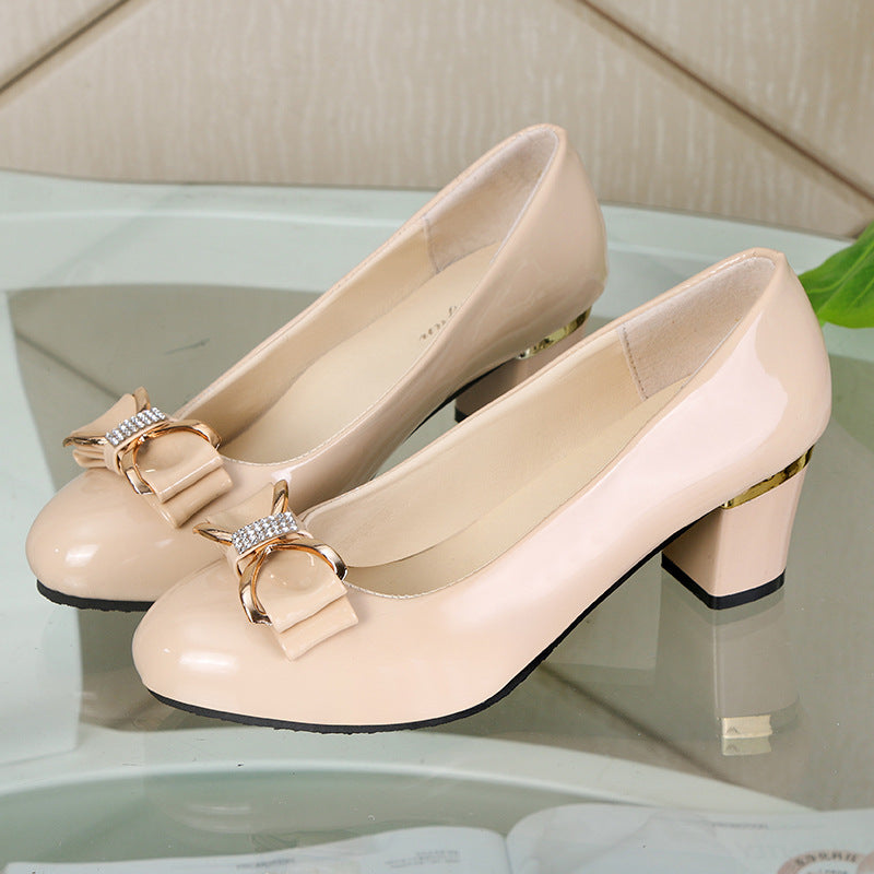 Chunky Heel Leather Shoes
