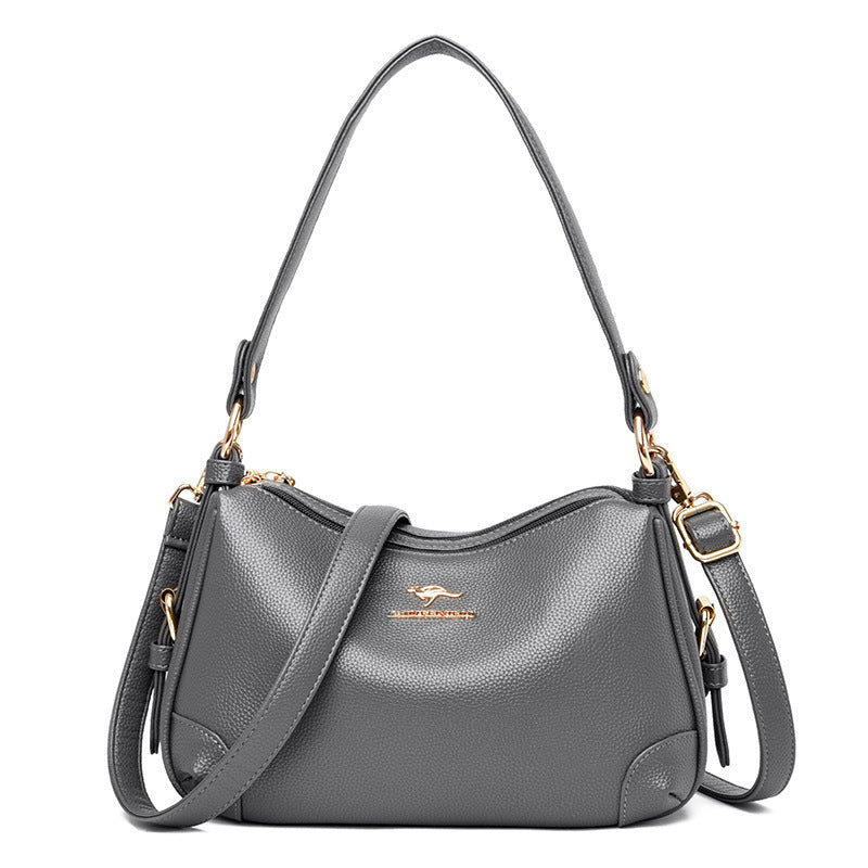 Soft Leather One-Shoulder Messenger Bag