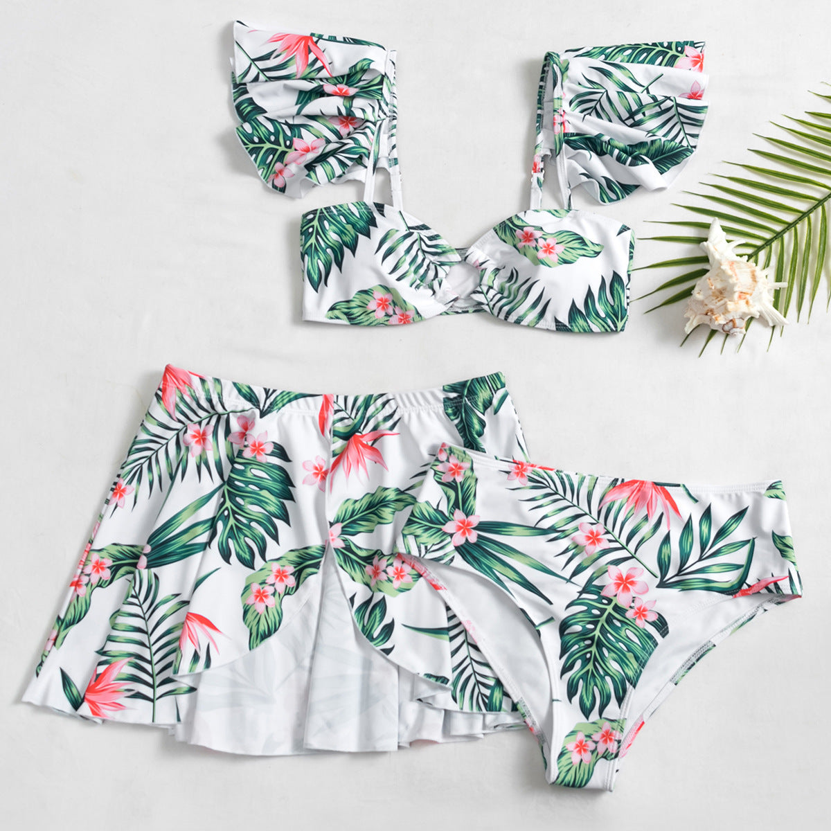 Printed Three-Piece Swimsuit