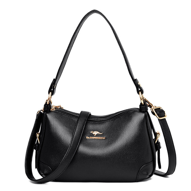 Soft Leather One-Shoulder Messenger Bag