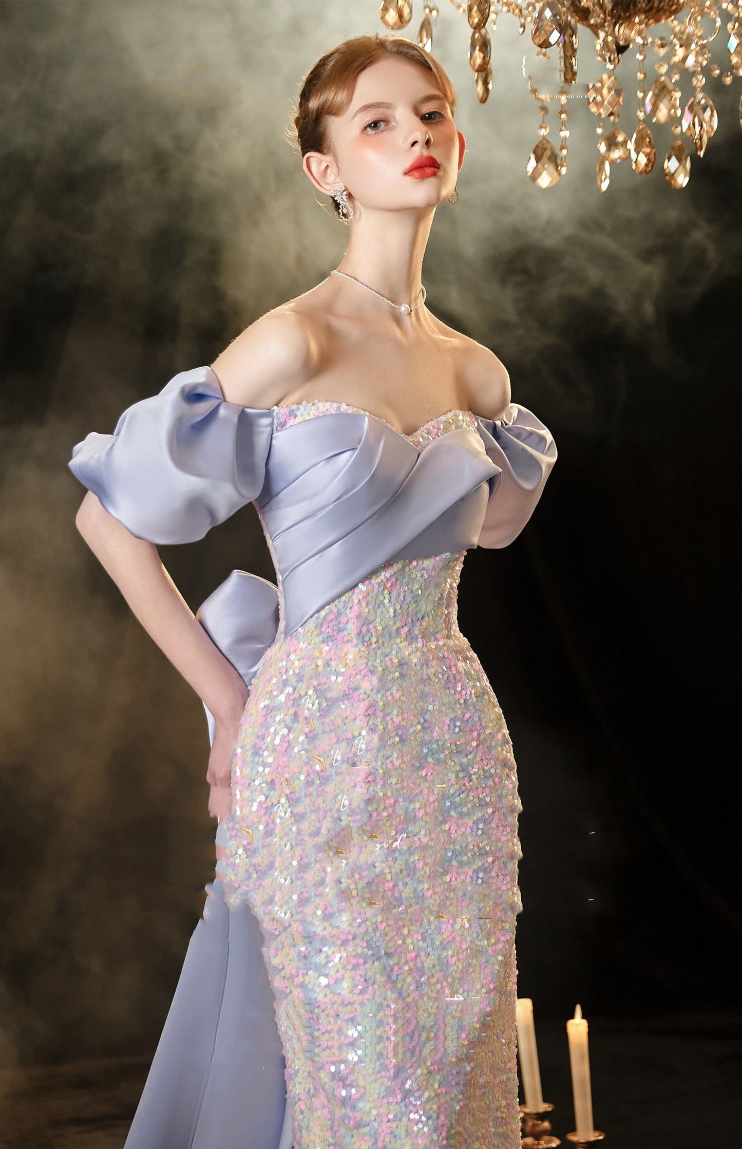 Candy Colored Engagement Evening Gown