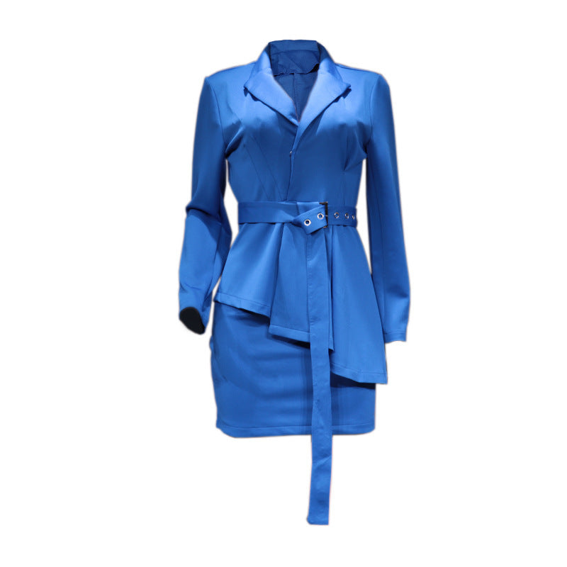 Autumn/Winter Solid Color Business Suit Skirt Two-Piece Set