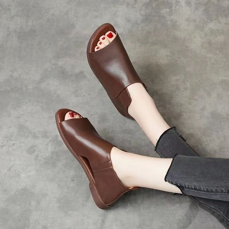 Handmade Flat Soft Leather Roman Shoes