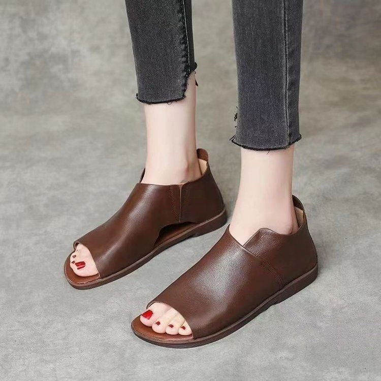 Handmade Flat Soft Leather Roman Shoes