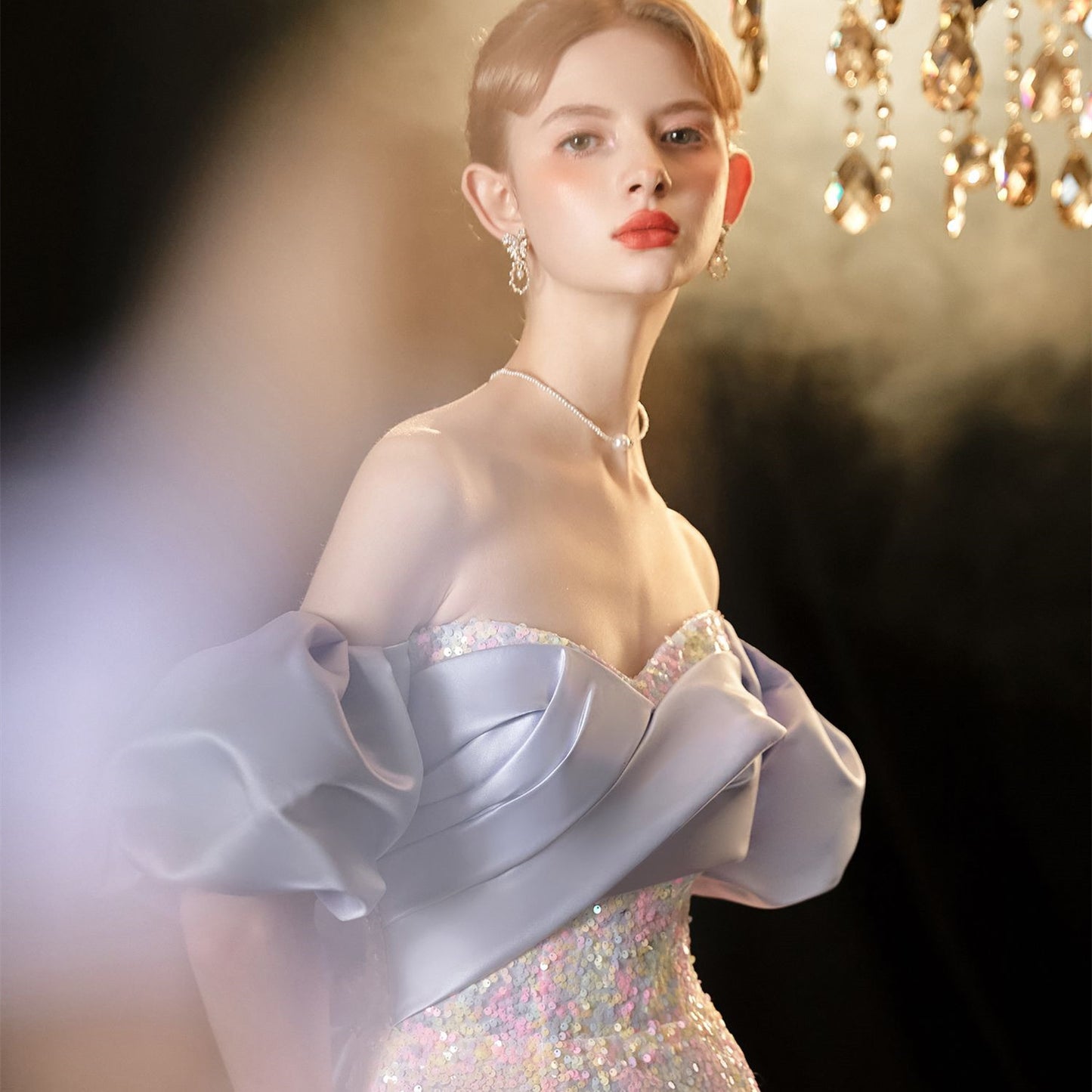 Candy Colored Engagement Evening Gown