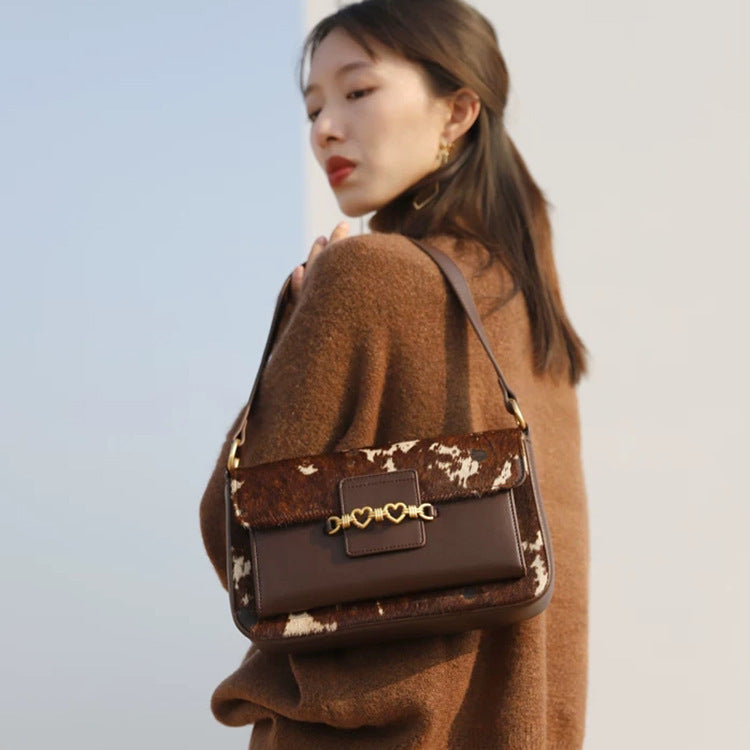Real Horsehair Vintage Baguette Trendy Crossbody