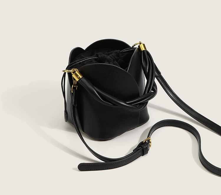 Genuine Leather Tote Sling Shoulder Bucket Handbag
