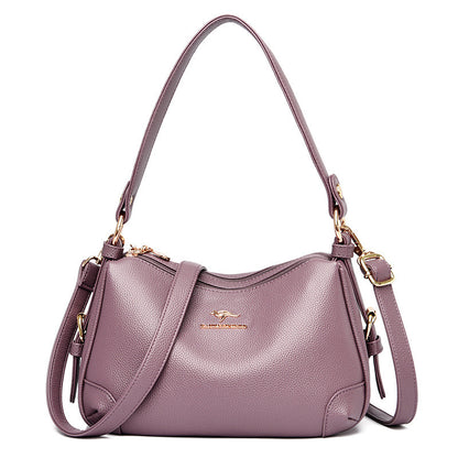 Soft Leather One-Shoulder Messenger Bag