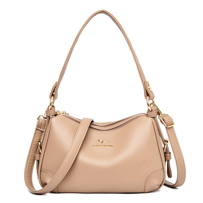 Soft Leather One-Shoulder Messenger Bag