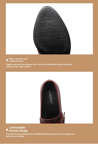 Low-Cut Square Buckle High Heels