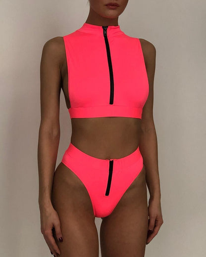 Solid Fluorescent Swimsuit