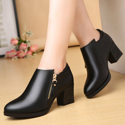 Fashion Personality Autumn Soft Leather Ladies Shoes