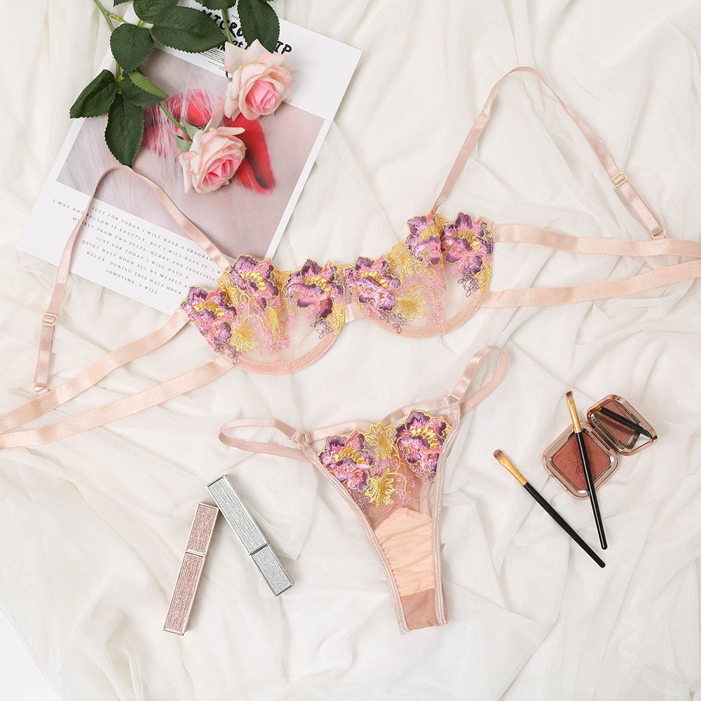 New Ladies Lace Perspective Underwear Set