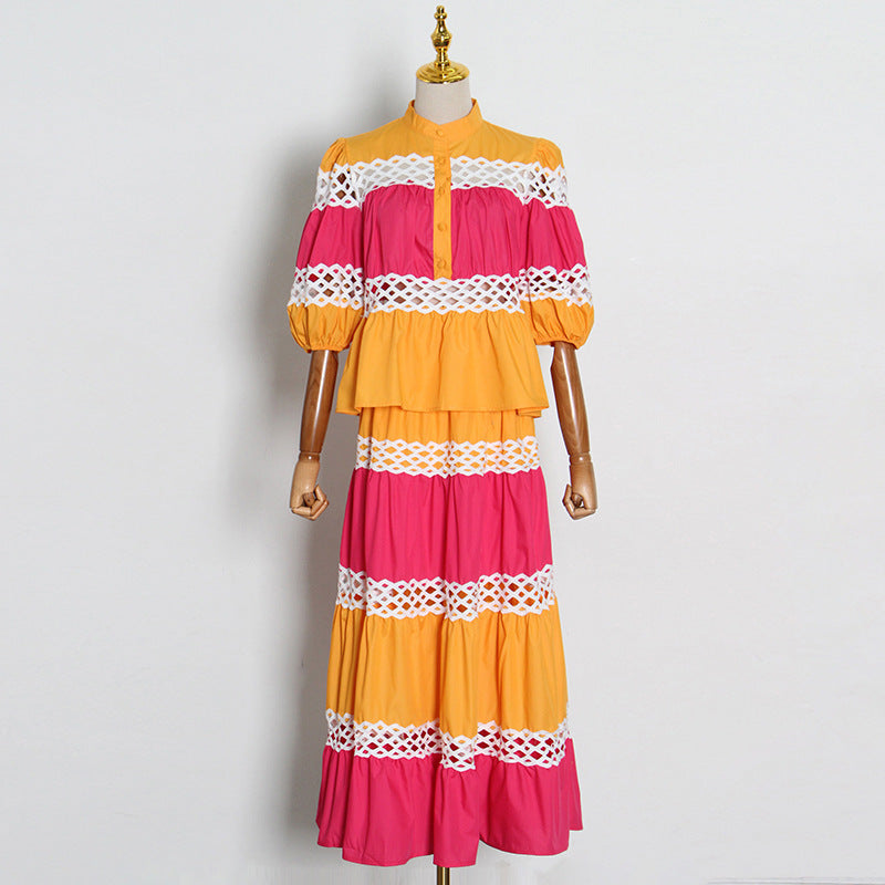 Bohemian Resort Top & Long Skirt Set