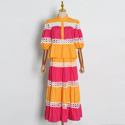 Bohemian Resort Top & Long Skirt Set