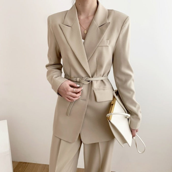 Short French Suit with Matching Belt