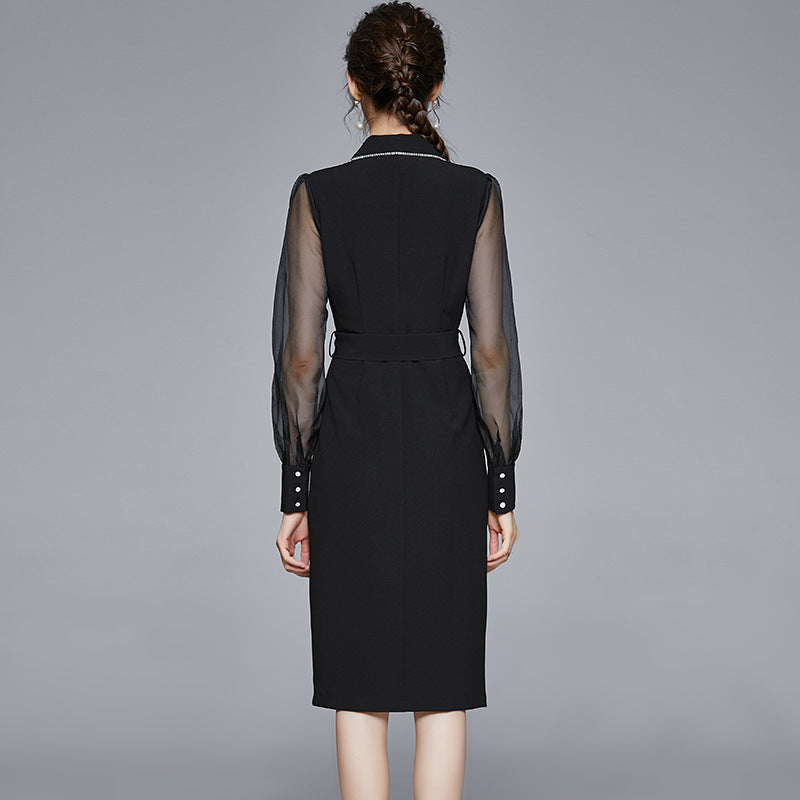 French Small Suit Dress: Mid-Length Autumn Business Wear Skirt
