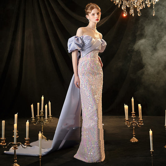 Candy Colored Engagement Evening Gown