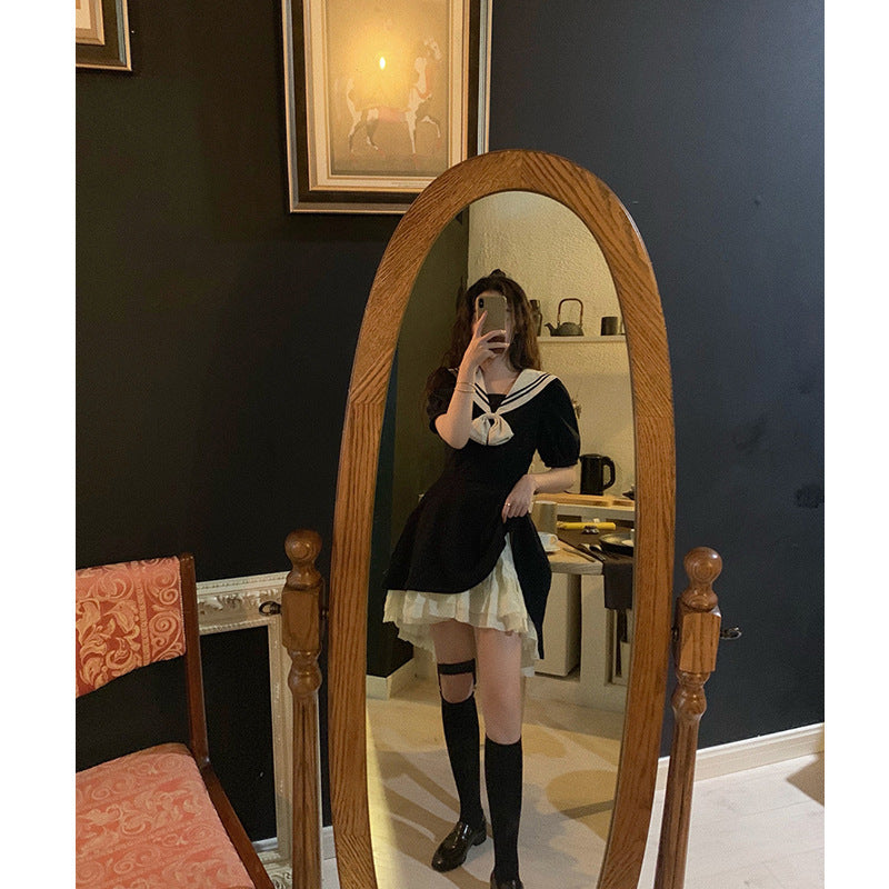 Summer New Lolita Academy Navy Style Dress
