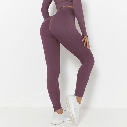 Seamless Knitted Short-Sleeved Yoga Top