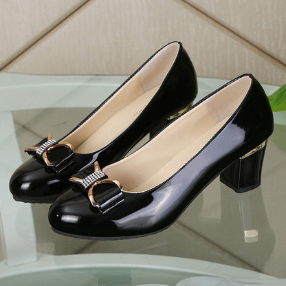 Chunky Heel Leather Shoes