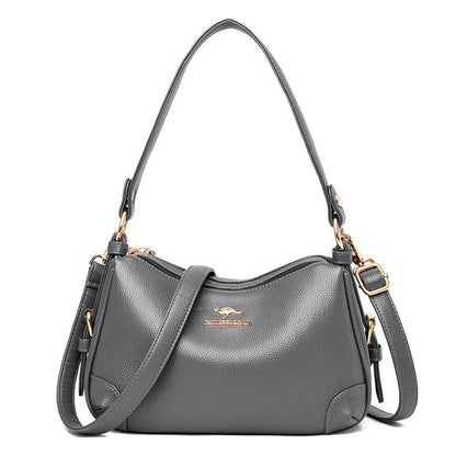 Soft Leather One-Shoulder Messenger Bag