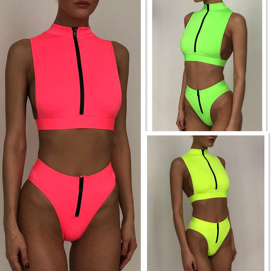Solid Fluorescent Swimsuit