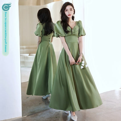 Satin Spring Long Gown