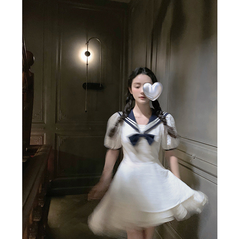 Summer New Lolita Academy Navy Style Dress