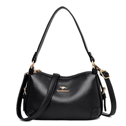 Soft Leather One-Shoulder Messenger Bag