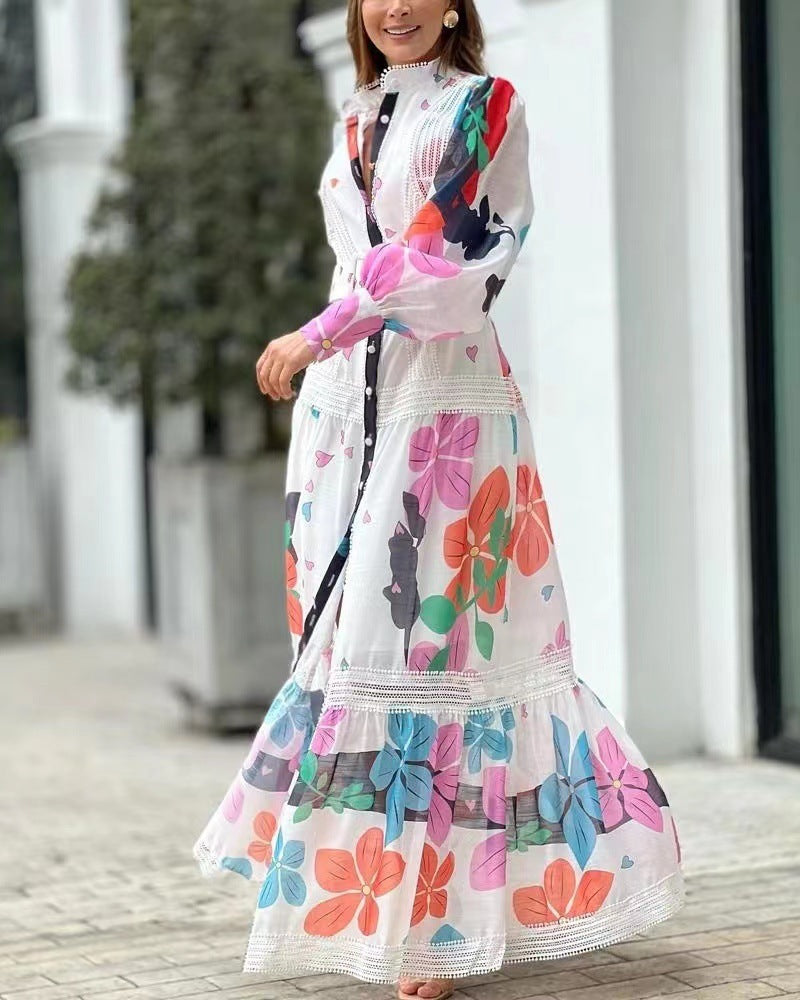 Spring/Summer Printed Long Dress