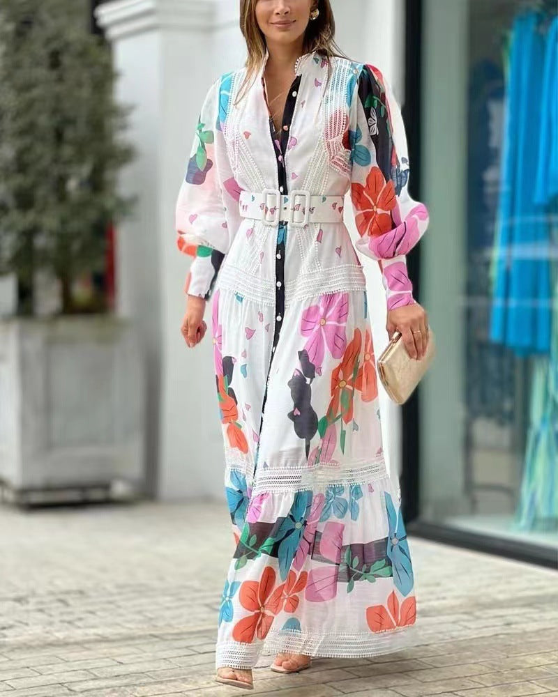 Spring/Summer Printed Long Dress