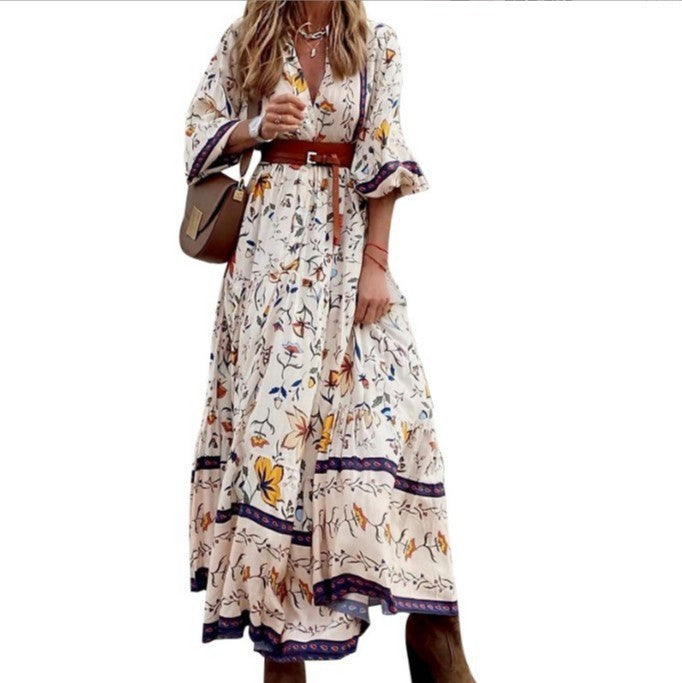 Bohemian Printed Long Dress