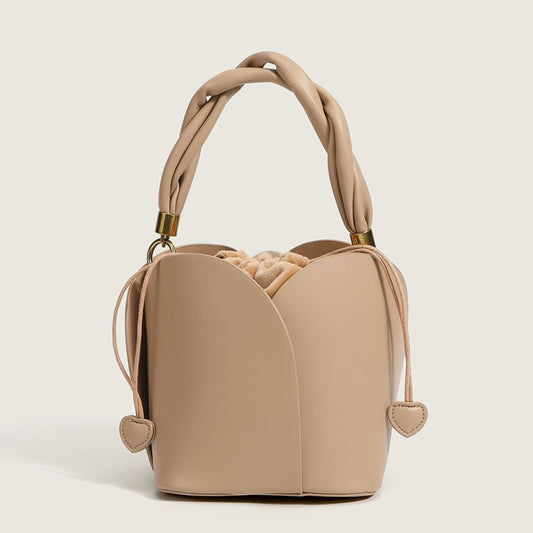 Genuine Leather Tote Sling Shoulder Bucket Handbag