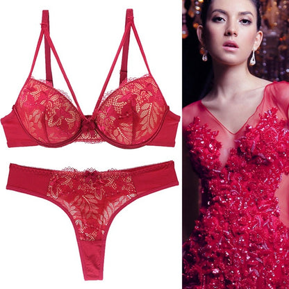 Push Up Lace Bra Underwear Set