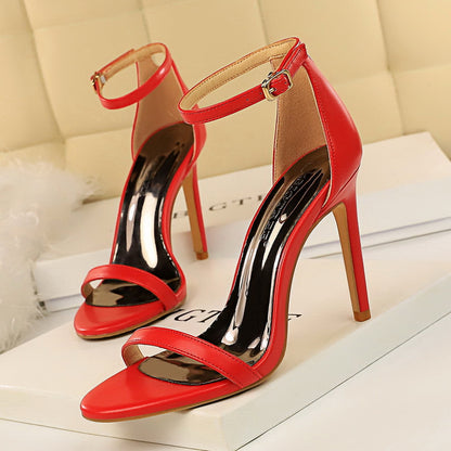Simple Ankle-Strap High Heels