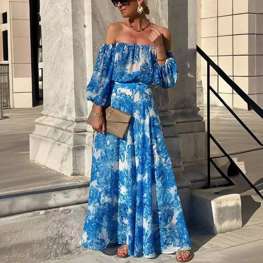 Off-shoulder Printed Dress