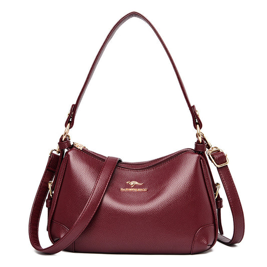 Soft Leather One-Shoulder Messenger Bag