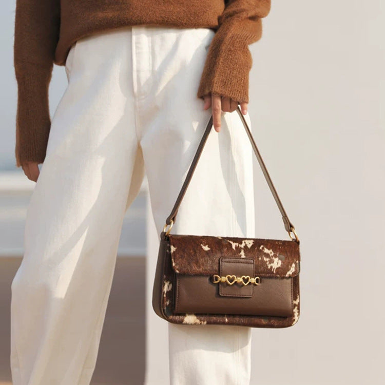 Real Horsehair Vintage Baguette Trendy Crossbody
