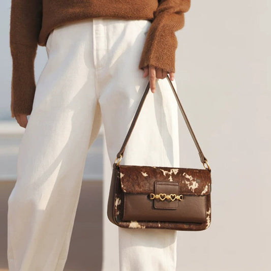 Real Horsehair Vintage Baguette Trendy Crossbody