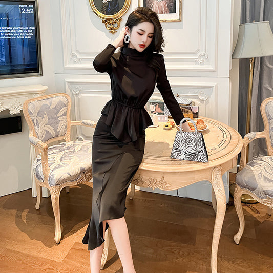 Ruffle Top & High Waist Skirt  Set